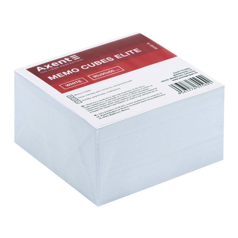 Папір для нотаток AXENT 8045-A, 90х90х50 мм, непроклеєний, білий, 80 г/м2.